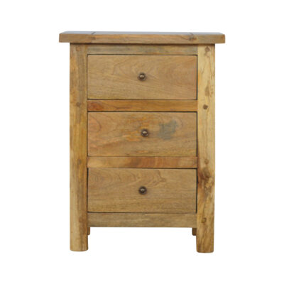 Country Style Bedside with 3 Drawers