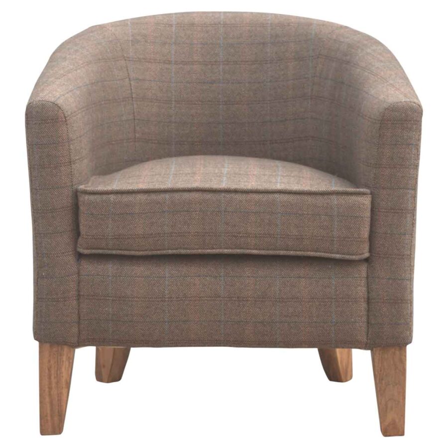 Upholstered Tweed Tub Chair