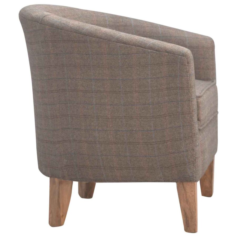 Upholstered Tweed Tub Chair
