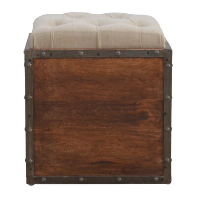 Country Style Box Storage Box With Padded Seat