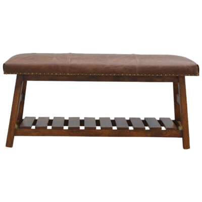 Buffalo Hide Hallway Bench