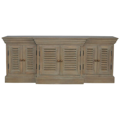 Grey Wash Shutter Style Cabinet TV Unit