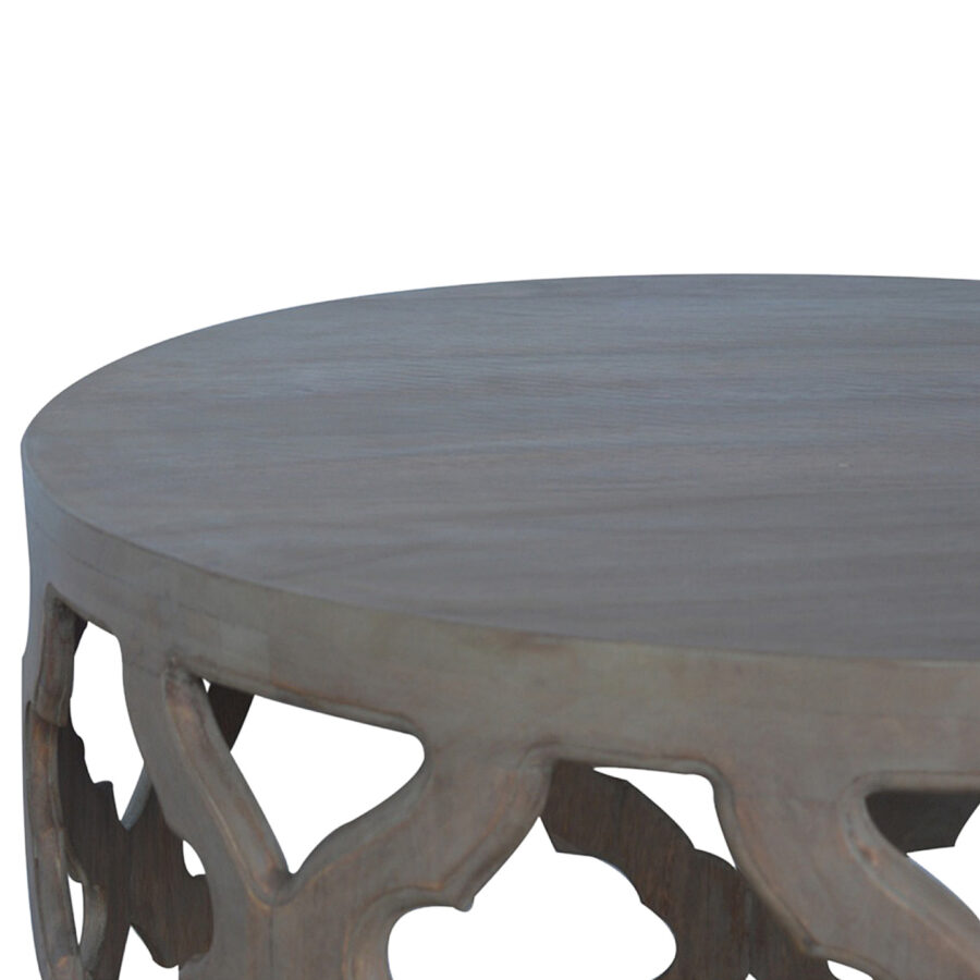 Grey Wash Large Cut-out Stool