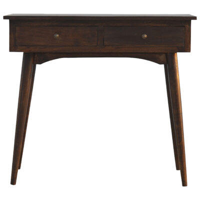 2 Drawer Walnut Hallway Console Table