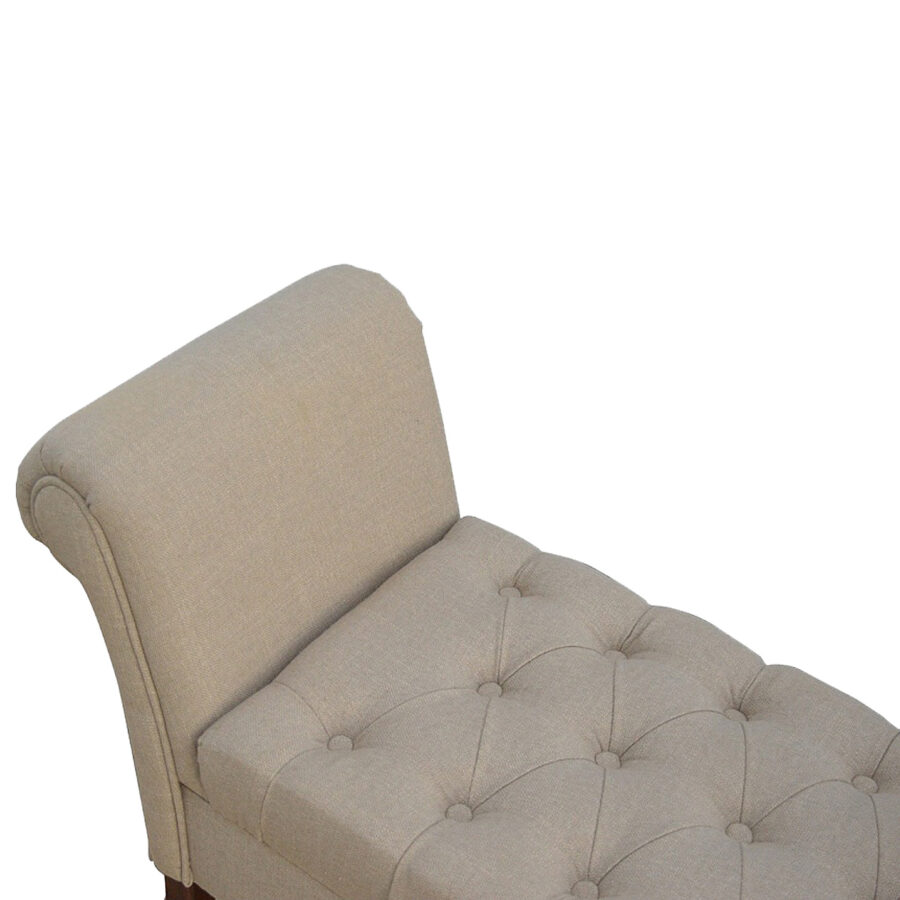 Linen French Style Hallway Bench With Lid-up Storage