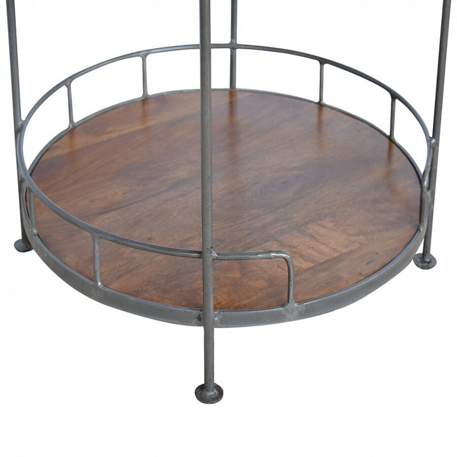 Industrial Round Butler Tray Table