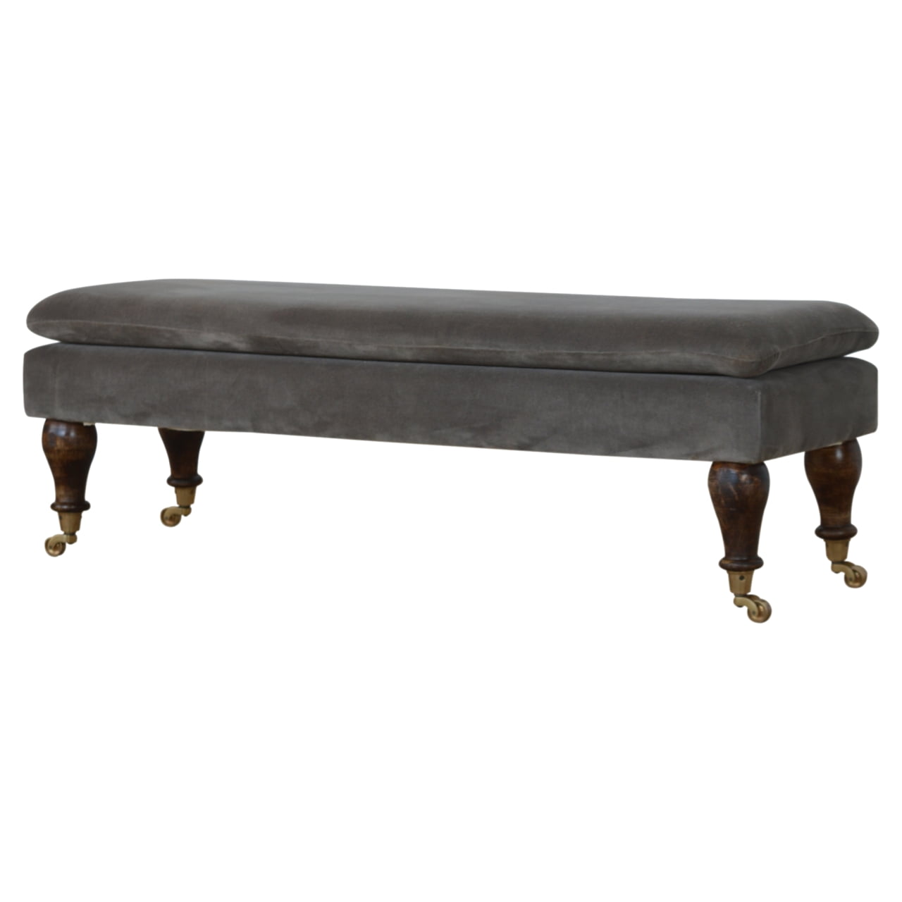 Kmart grey store velvet bench