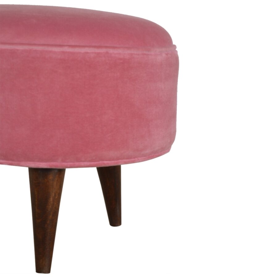 Pink Velvet Nordic Style Footstool