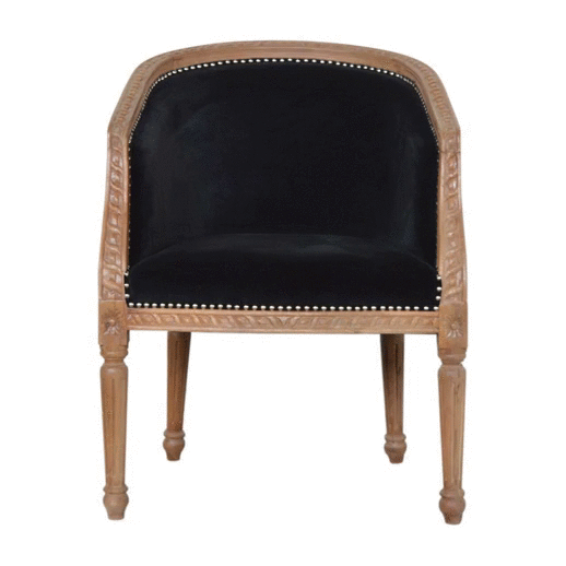 Black Velvet Occasional Chair Artisan Furniture