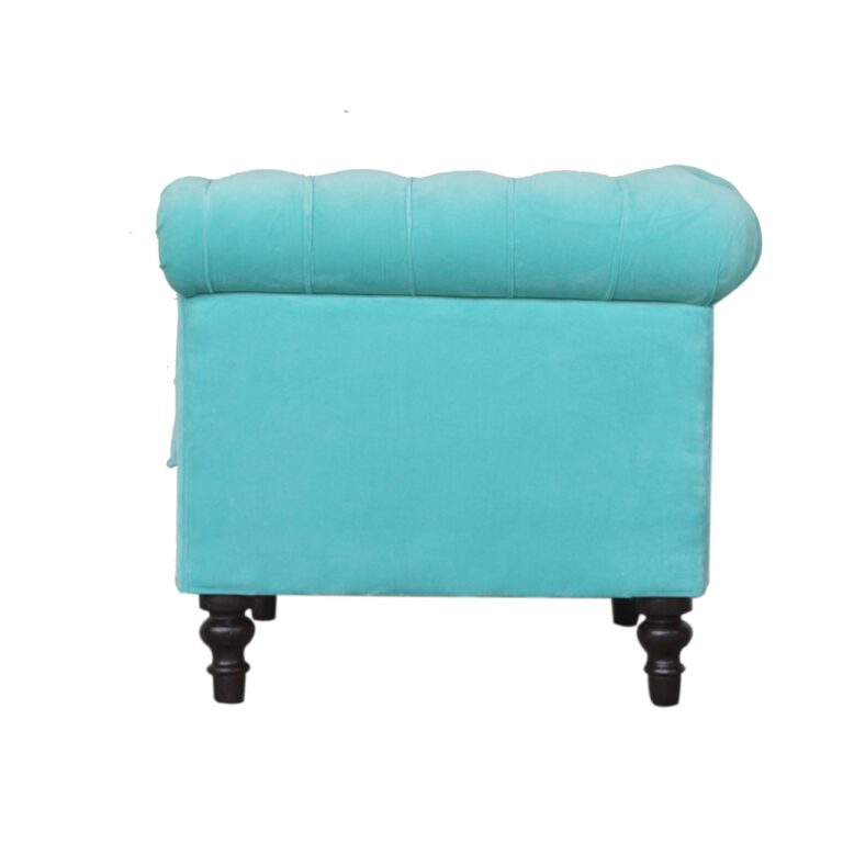 Aqua Velvet Chesterfield Armchair – Artisan Furniture