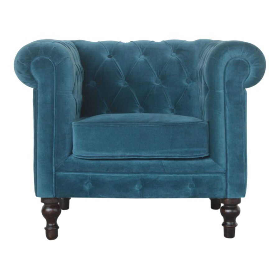 Teal Velvet Chesterfield Armchair – Artisan Furniture