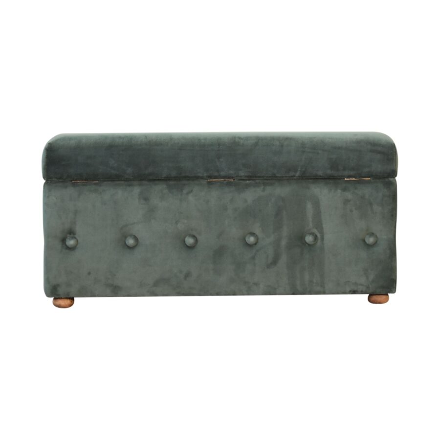 emerald green lid up cotton velvet ottoman