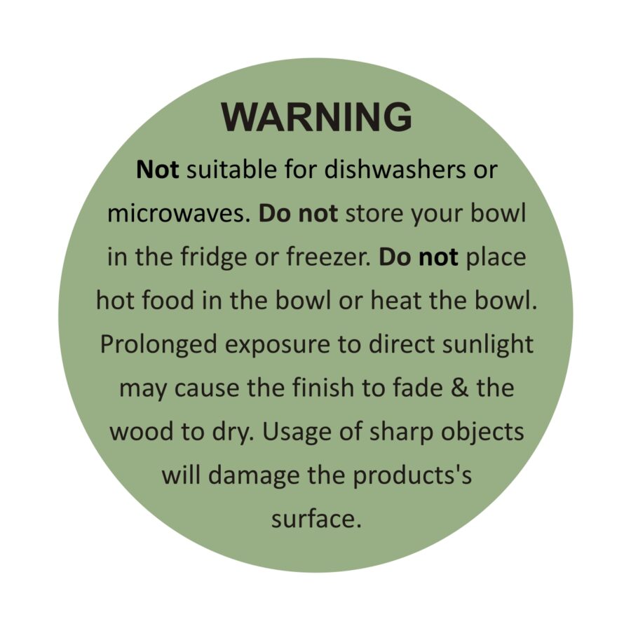 warning on wooden bowls