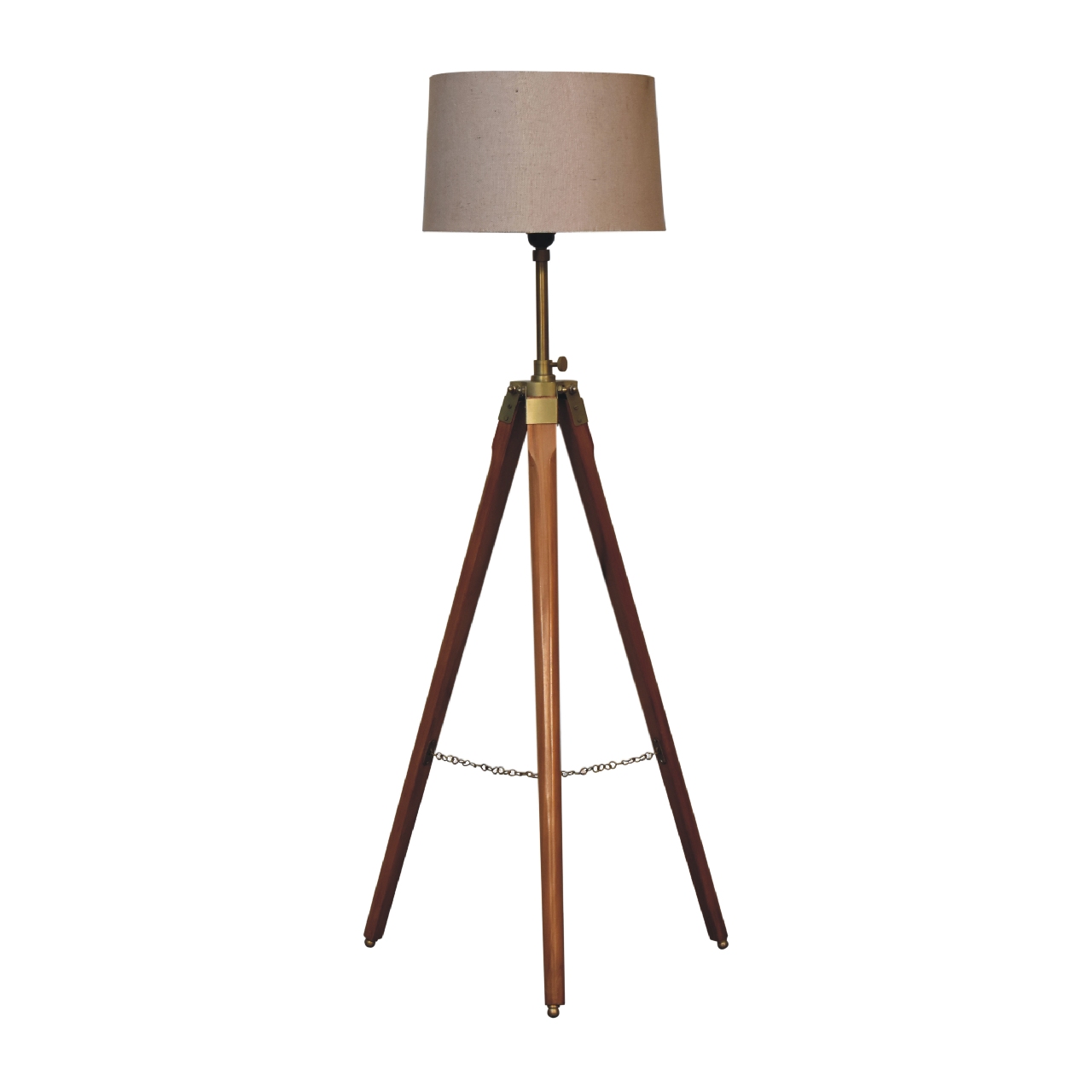 Brass tripod deals floor lamp