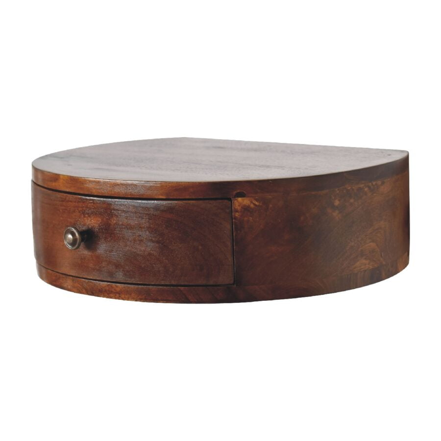 in3353 wall mounted rounded chestnut bedside