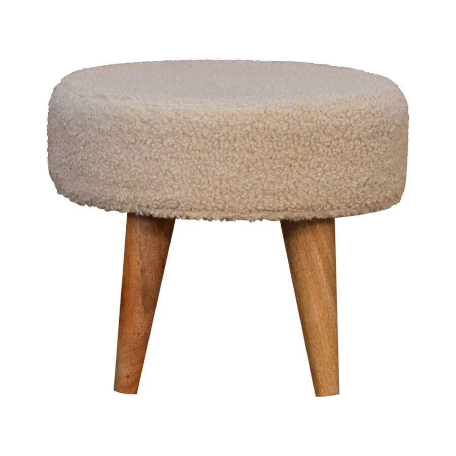 in3434 boucle cream petite footstool