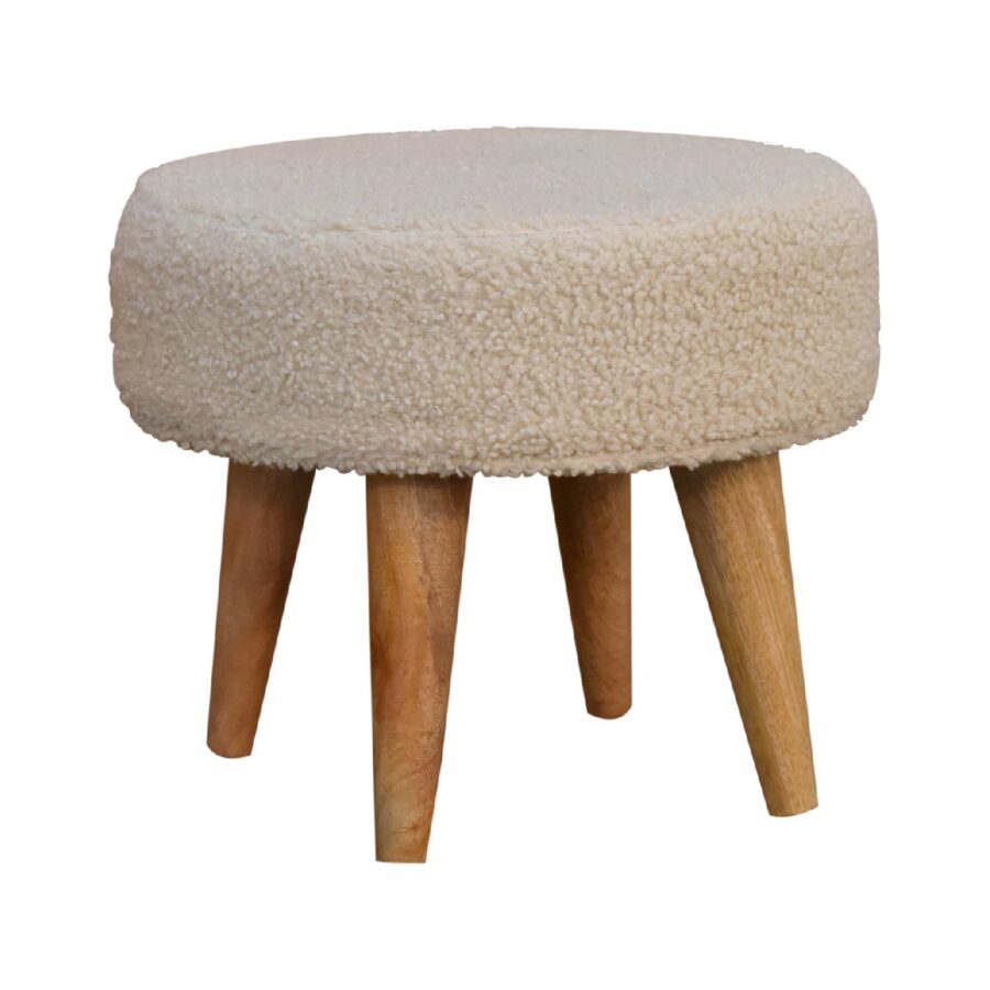 in3434 boucle cream petite footstool