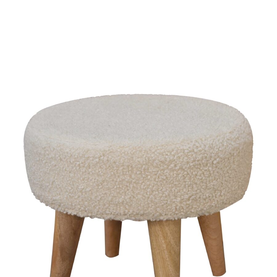 in3434 boucle cream petite footstool