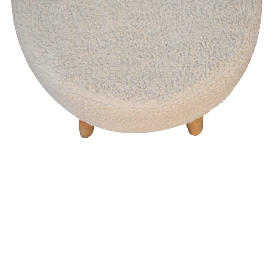 in3434 boucle cream petite footstool