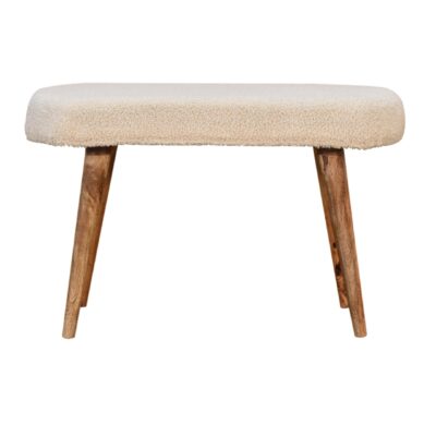 in3435 boucle cream nordic bench