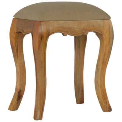 in006 chantilly stool with mud linen seatpad