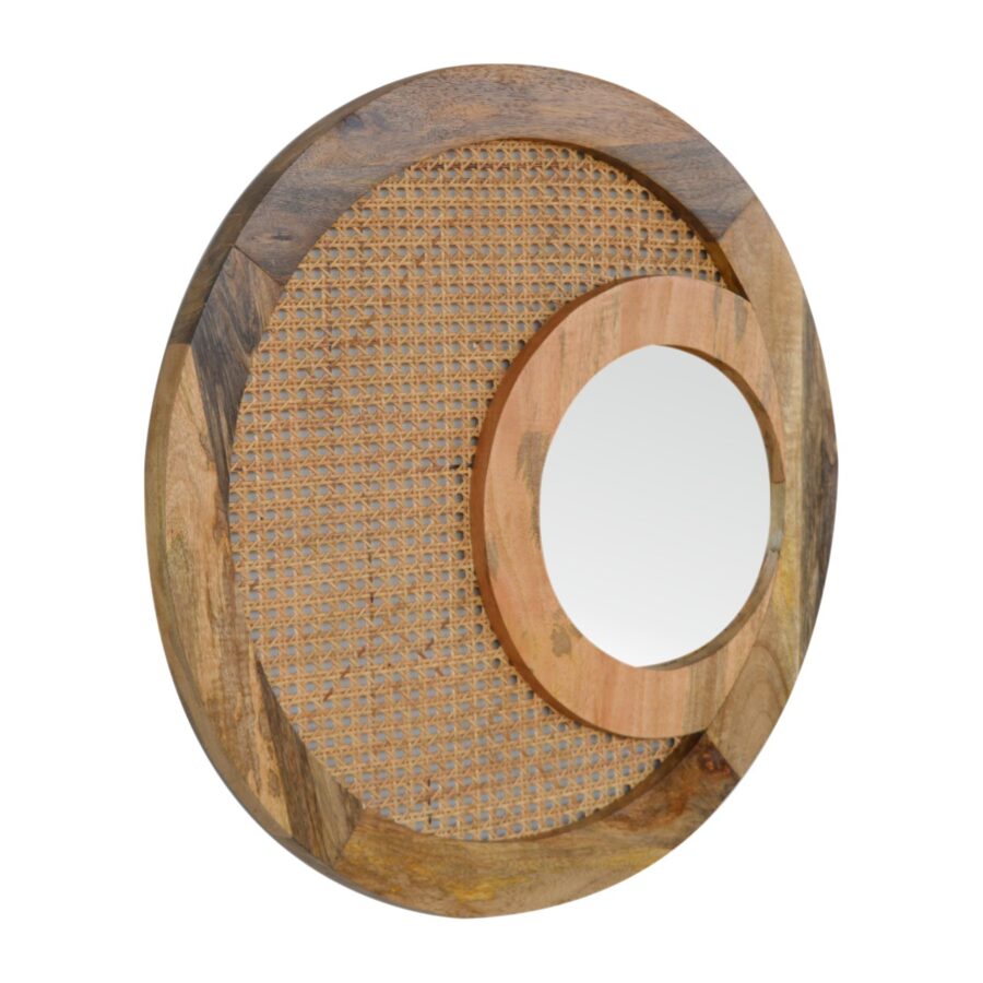 in1137 round woven mirror