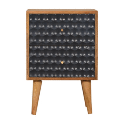 in1484 navy blue honeycomb bedside