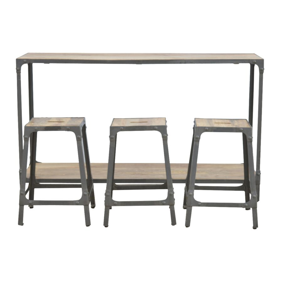 in253 hallway console table with 3 nesting stools