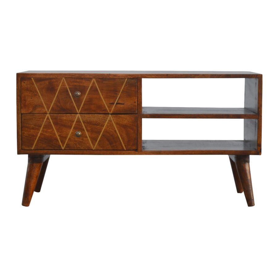 in282 geometric brass inlay media unit