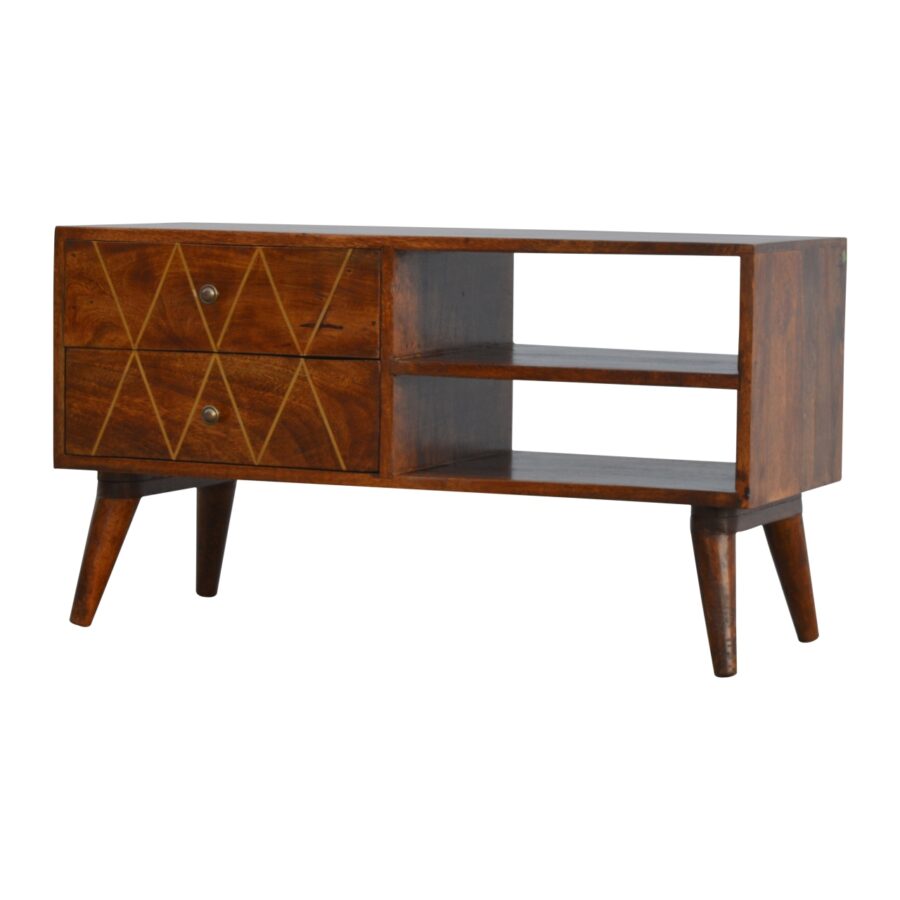 in282 geometric brass inlay media unit