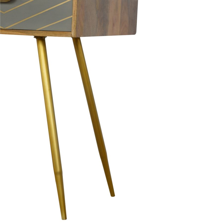 in375 sleek cement brass inlay writing desk