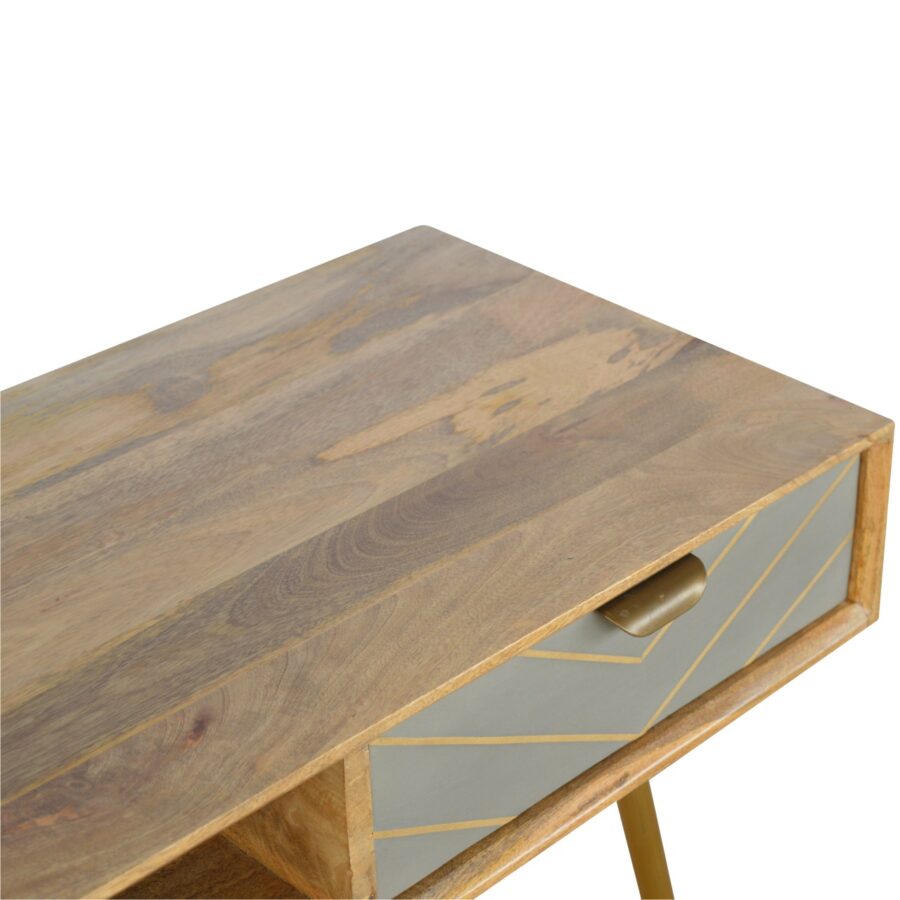 in375 sleek cement brass inlay writing desk