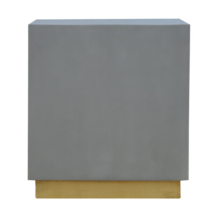 in479 cement cube bedside table with golden base