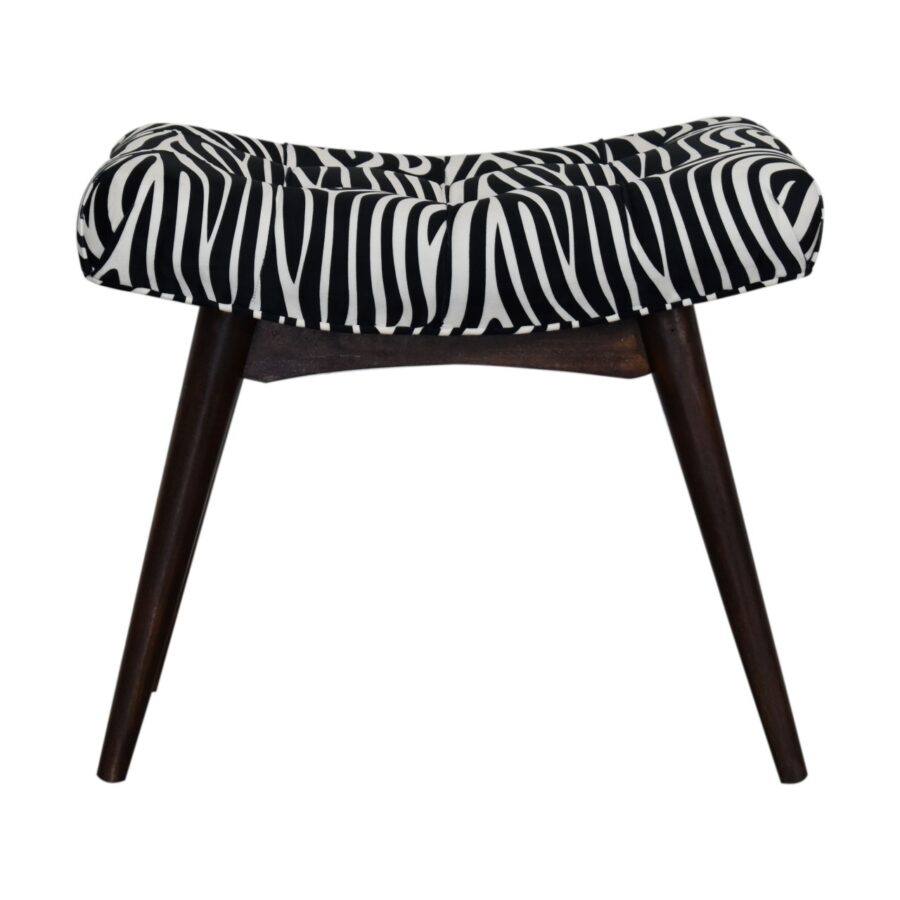 in1713 zebra print curved bench