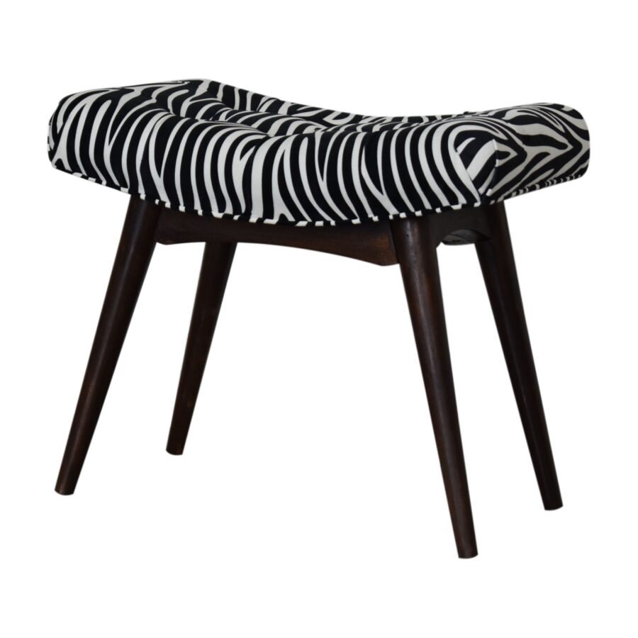 in1713 zebra print curved bench