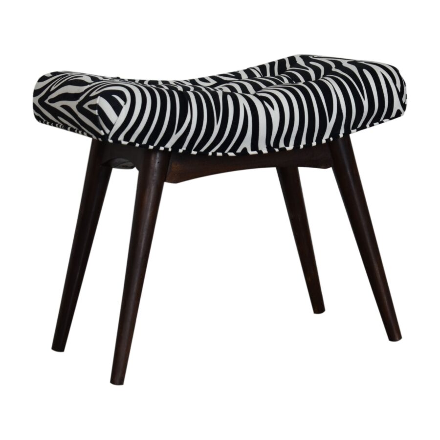 in1713 zebra print curved bench