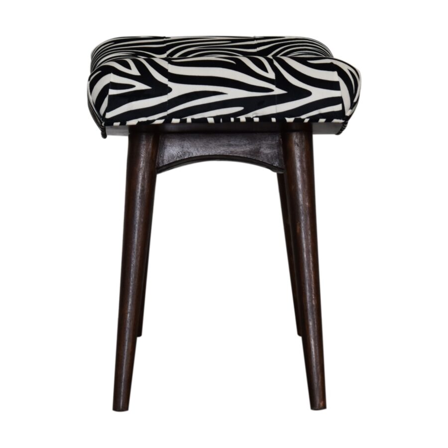 in1713 zebra print curved bench