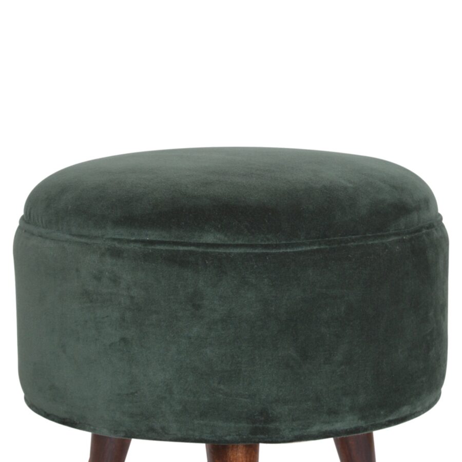 in824 emerald green velvet nordic style footstool