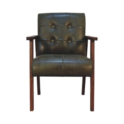 in3486 olive buffalo leather chair