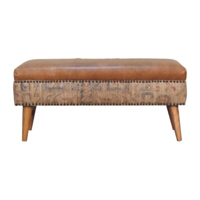 in3495 tan buffallo leather durrie bench