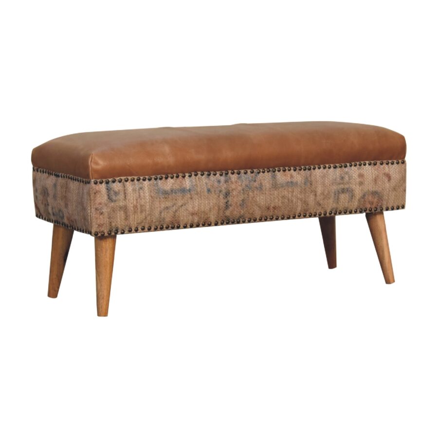 in3495 tan buffallo leather durrie bench