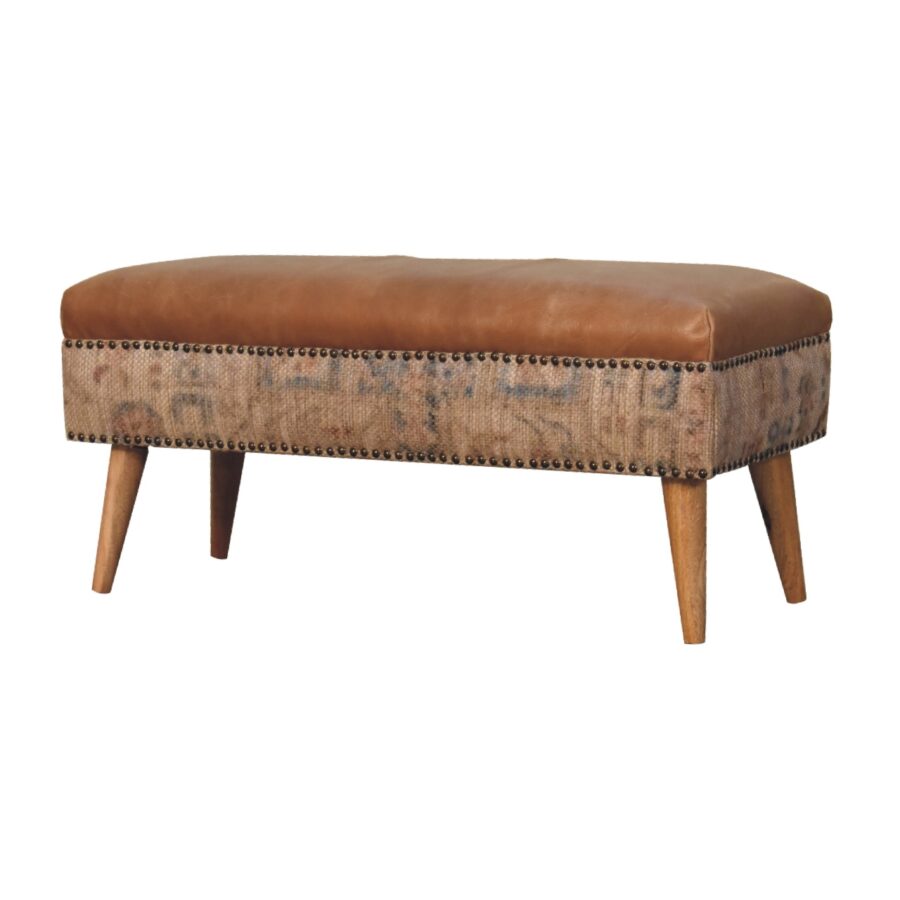 in3495 tan buffallo leather durrie bench