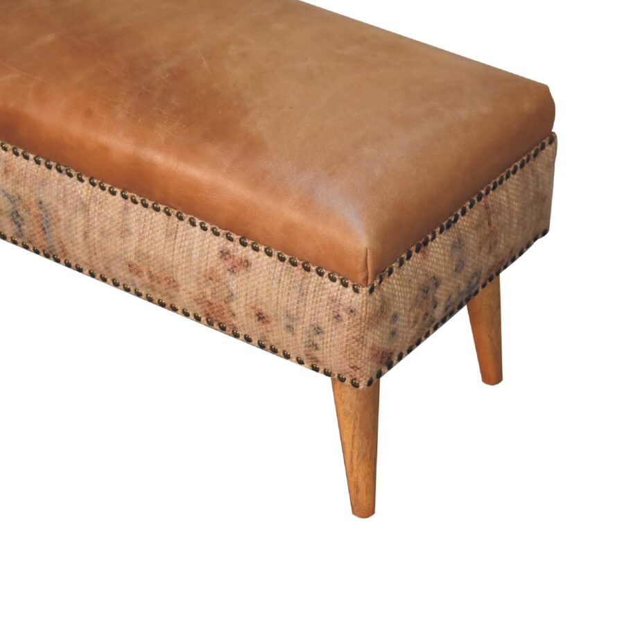 in3495 tan buffallo leather durrie bench