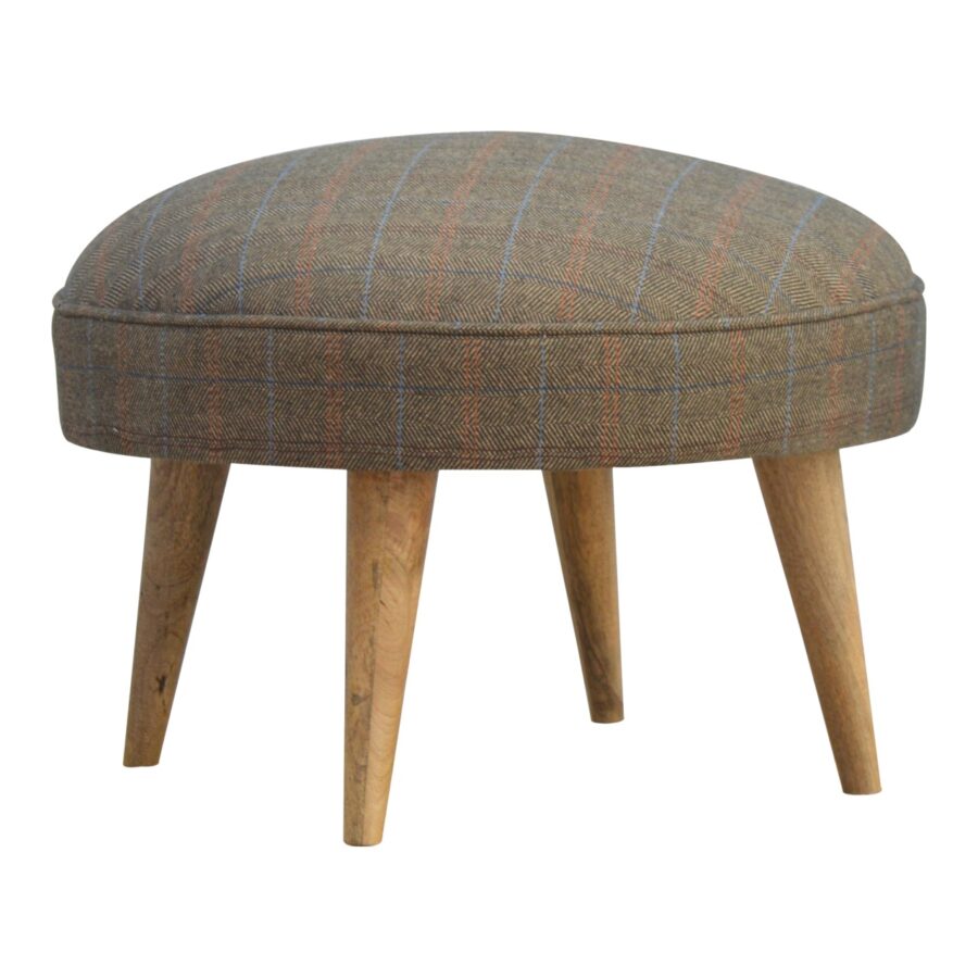 multi tweed nordic style footstool