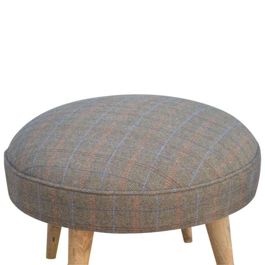 multi tweed nordic style footstool