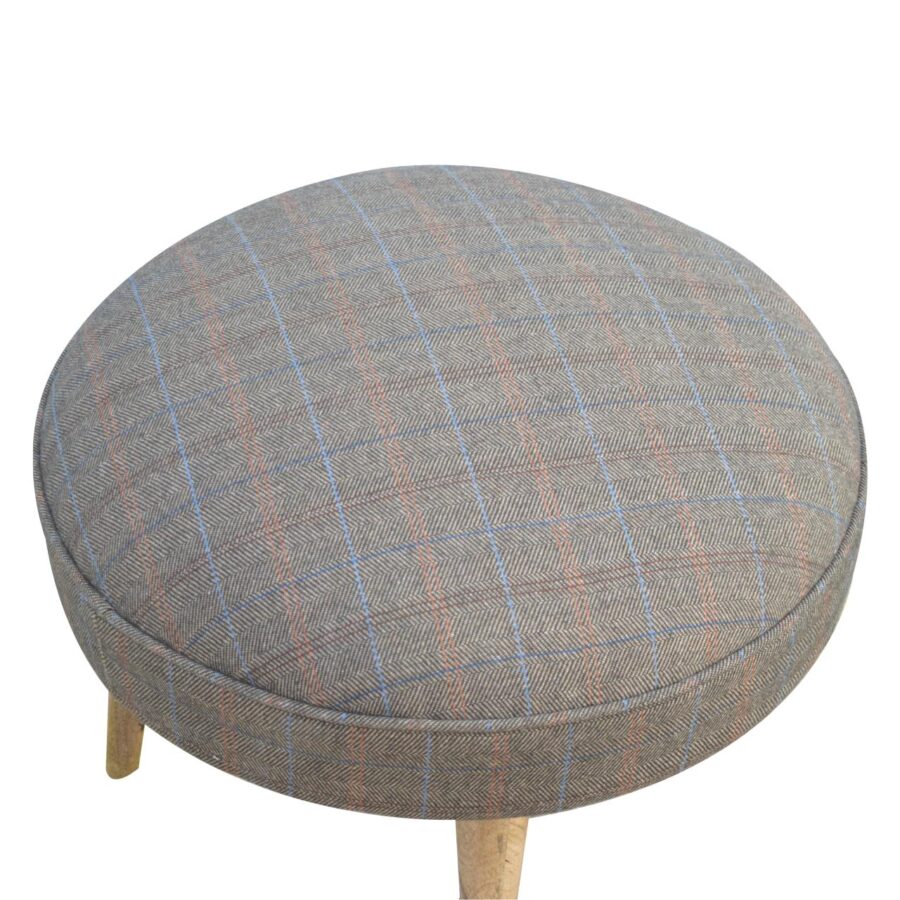 multi tweed nordic style footstool