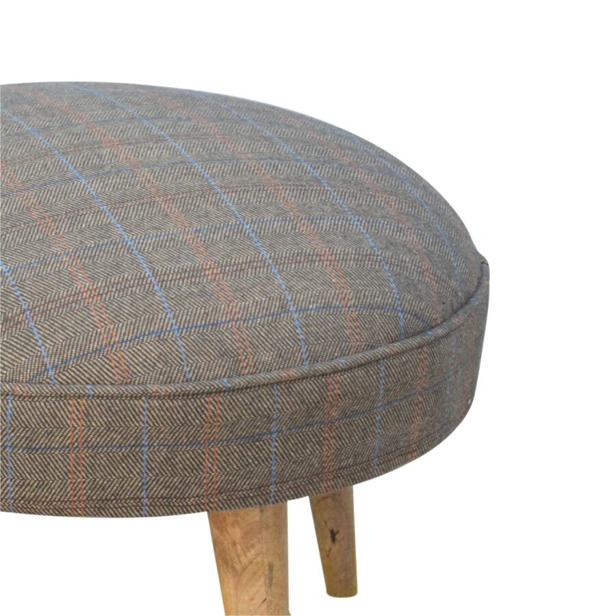 multi tweed nordic style footstool