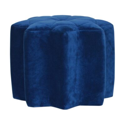 in1342 blue velvet star footstool