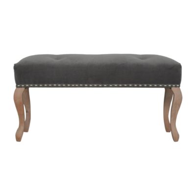 in1388 french style grey velvet bench