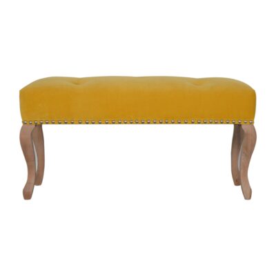 in1390 french style mustard velvet bench